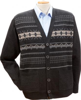 Strickjacke mit Intarsienmuster