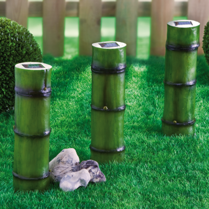 Solar-Gartenlampen „Bambus“