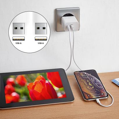 Duo-USB-Steckdosenadapter