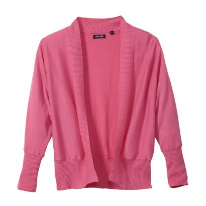Offener Cardigan mit Rippenabschlüssen
