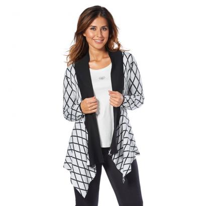 Cardigan im Rautenmuster