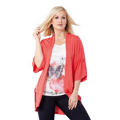 Cardigan mit Materialmix