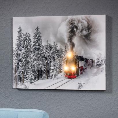 LED-Wandbild  „Dampflokomotive“