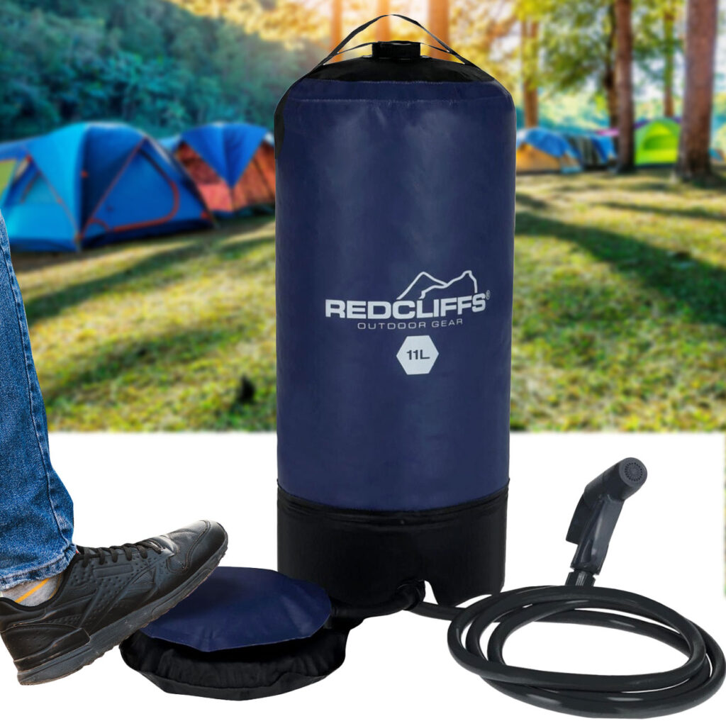 Camping-Dusche mit Fusspumpe, 11 L
