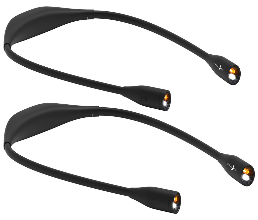 2er-Set LED-Leseleuchte zum Umhängen, Akku 6 Stunden Laufzeit, dimmbar, 2 Watt 2er-Set LED-Leseleuchte zum Umhängen, Akku 6 Stunden Laufzeit, dimmbar, 2 Watt