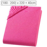 Wasser-/Boxspringbett Superb Qualitäts-Jersey Fixleintuch, magenta, 200 x 220 cm