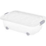 Unterbett-Box mit Rollen, 60 x 38 x 17 cm, transparent
