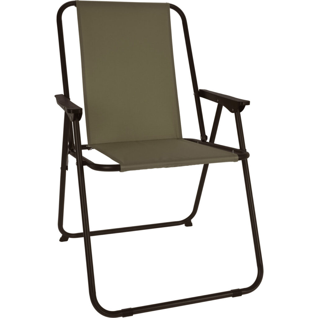 Camping-Klappstuhl mit Armlehne, dunkel-grün