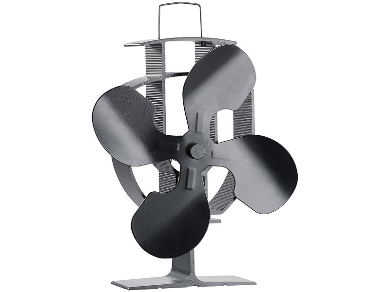 Stromloser Kaminofen-Ventilator mit 4 Lüfter-Blättern, für 60 – 350 °C Stromloser Kaminofen-Ventilator mit 4 Lüfter-Blättern, für 60 – 350 °C