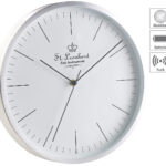 Moderne Aluminium-Funk-Wanduhr, flüsterleises Sweep-Uhrwerk, Ø 31 cm