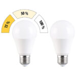 4er-Set LED-Lampen, 3 Helligkeits-Stufen, 806 lm, E27, tageslichtweiss