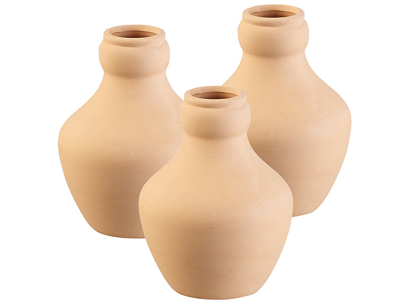 3er-Set Terracotta-Bewässerungskugeln für Gartenbeete, 1 Liter 3er-Set Terracotta-Bewässerungskugeln für Gartenbeete, 1 Liter