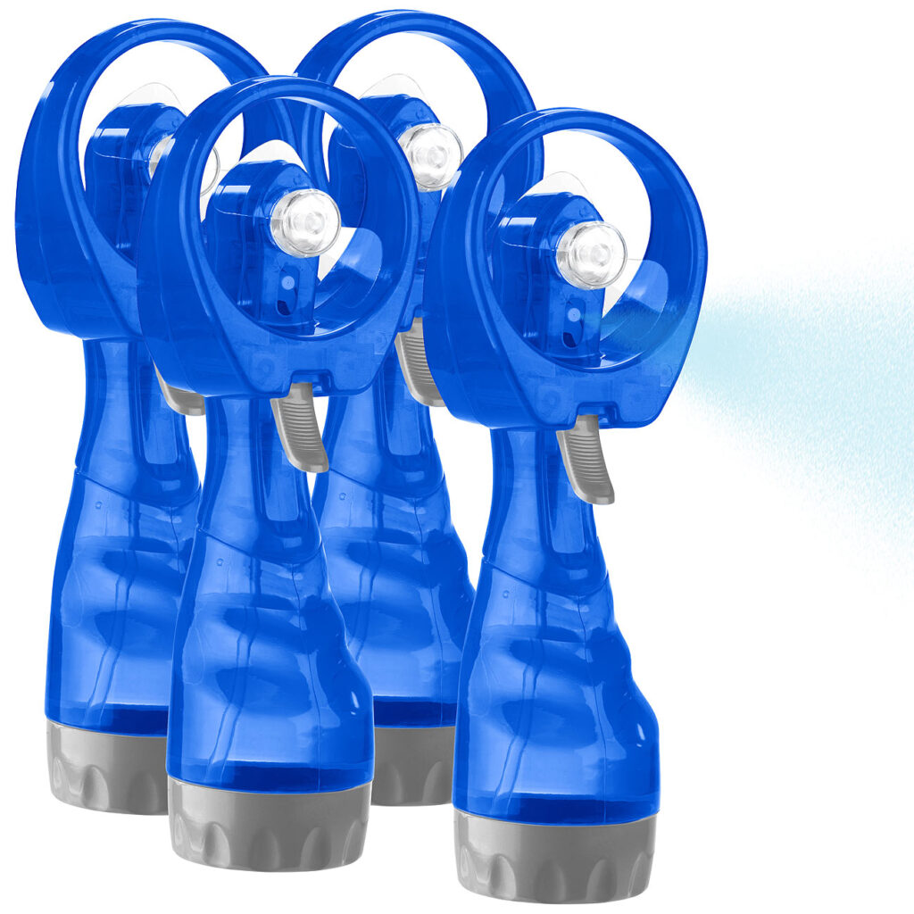 4er-Set Hand-Ventilatoren mit Wassersprüher, je 300ml, Batteriebetrieb 4er-Set Hand-Ventilatoren mit Wassersprüher, je 300ml, Batteriebetrieb