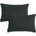 2er-Set Deko-Kissen wasserabwesend, bequemes Outdoorkissen, dunkel grau, 50 x 30 x 10 cm