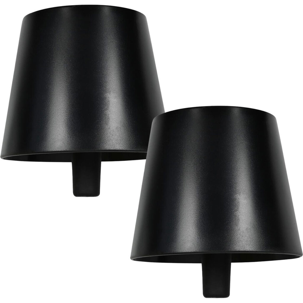 2er-Set Flaschenlampe, schwarz, Ø 18 x H 11,5 cm
