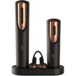 Weinflaschenöffner-Set, schwarz-roségold