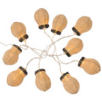 Lichterkette mit 10 LED-Glühbirne, Überzug aus Leinen, 2,1 m