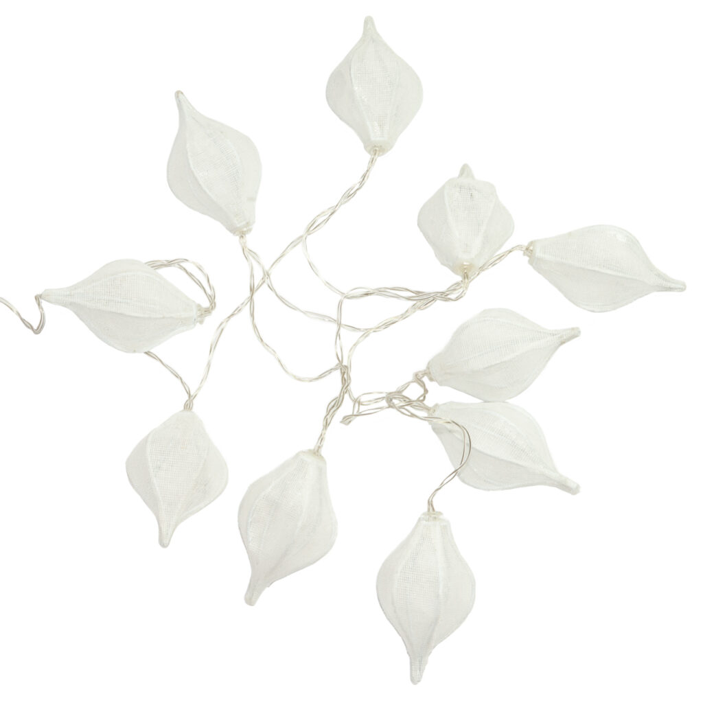 Lichterkette mit 10 LEDs in Tropfen-Form, mit Baumwoll-Ummantelung, 2,1 m Lichterkette mit 10 LEDs in Tropfen-Form, mit Baumwoll-Ummantelung, 2,1 m