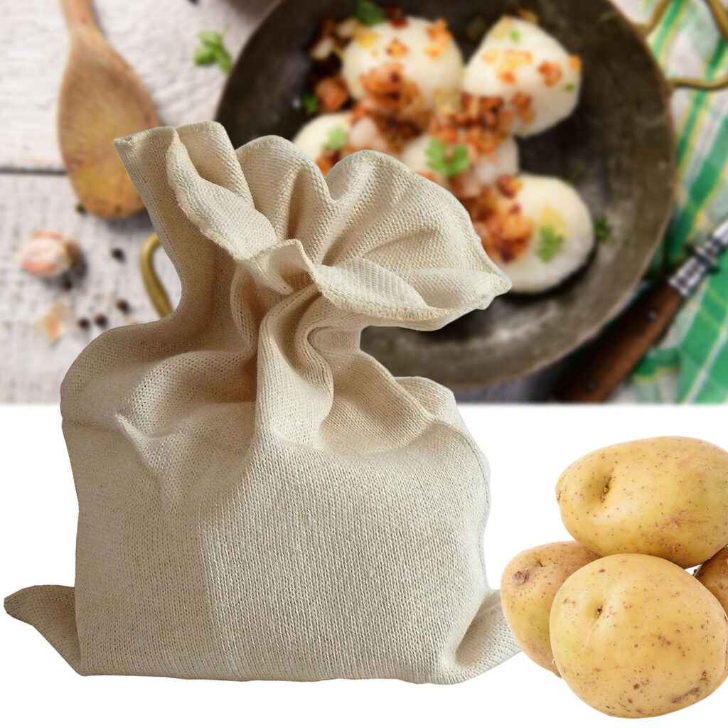 Kartoffelpress-Sack 100% Baumwolle, Knödelsack, 21 x 30 cm Kartoffelpress-Sack 100% Baumwolle, Knödelsack, 21 x 30 cm