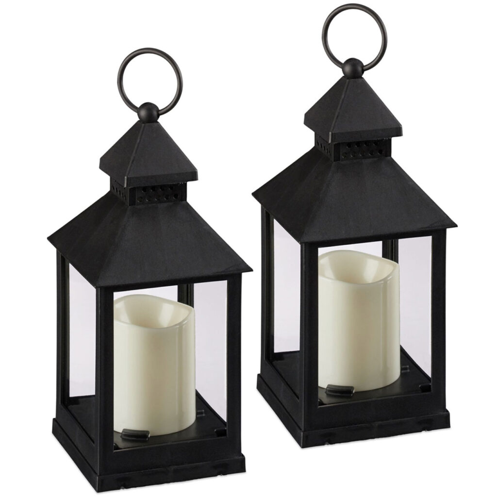 Laterne mit LED Deko Kerze, Windlicht, 2er-Set, 23 cm Laterne mit LED Deko Kerze, Windlicht, 2er-Set, 23 cm
