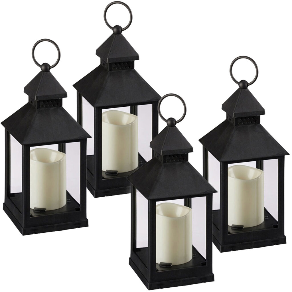 Laterne mit LED Deko Kerze, Windlicht, 4er-Set, 23 cm Laterne mit LED Deko Kerze, Windlicht, 4er-Set, 23 cm