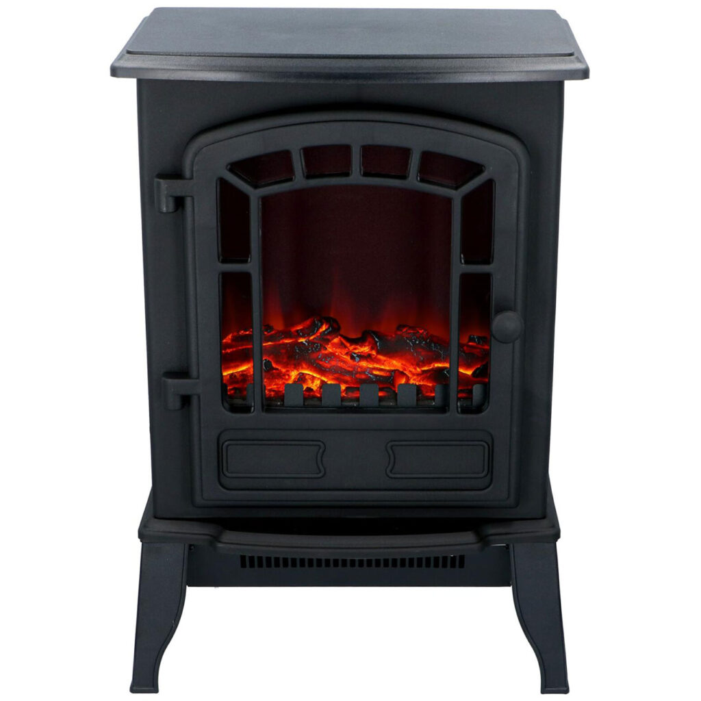 Elektro-Kamin mit Heizfunktion, Elektrokamin mit Feuer-Effekt, schwarz, 25 x 39 x 56 cm Elektro-Kamin mit Heizfunktion, Elektrokamin mit Feuer-Effekt, schwarz, 25 x 39 x 56 cm