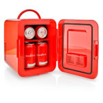 Mobiler Mini-Kühlschrank, tragbarer kleiner Kühlschrank, 4 l, 12 V DC, rot