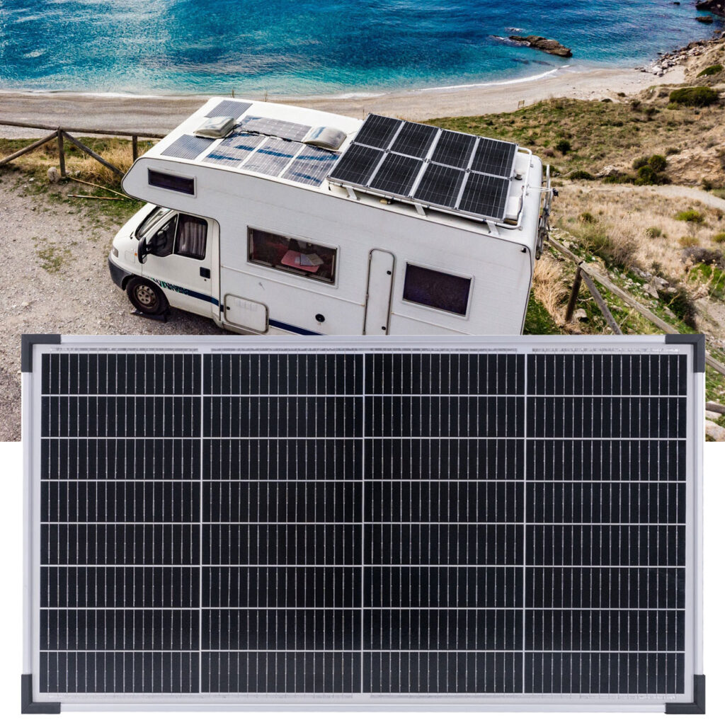 Mobiles Solarpanel mit monokristallinen Zellen, 60 Watt, IP65 Mobiles Solarpanel mit monokristallinen Zellen, 60 Watt, IP65