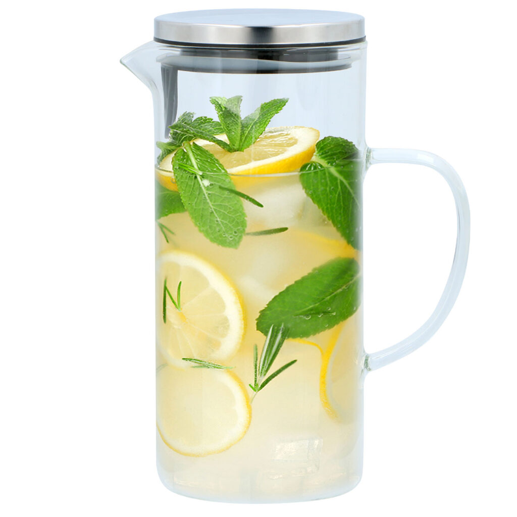 Glaskaraffe, 1,3 Liter mit Deckel