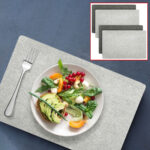 4er Kombi-Set Tischset aus Filz, dunkel- und hellgrau, Platzdeckchen, 45 x 30 cm