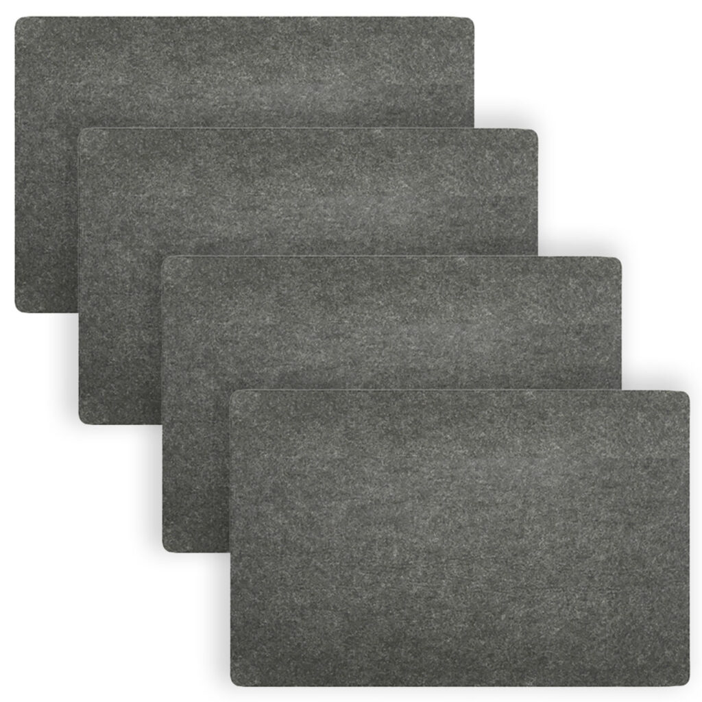 4er-Set Tischset aus Filz, dunkelgrau, rechteckiges Platzdeckchen, 45 x 30 cm 4er-Set Tischset aus Filz, dunkelgrau, rechteckiges Platzdeckchen, 45 x 30 cm