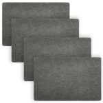 4er-Set Tischset aus Filz, dunkelgrau, rechteckiges Platzdeckchen, 45 x 30 cm