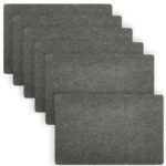 6er-Set Tischset aus Filz, dunkelgrau, rechteckiges Platzdeckchen, 45 x 30 cm