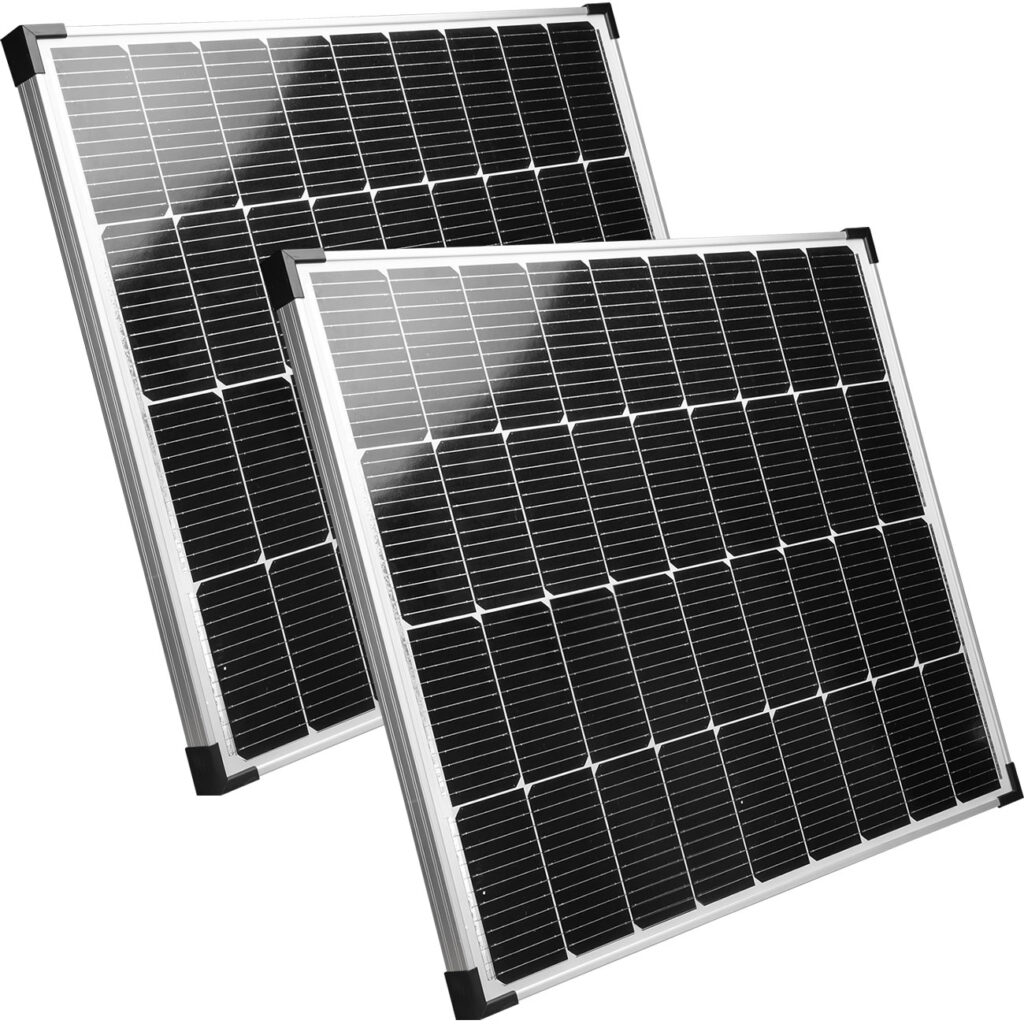 2er-Set Monokristallines Solarpanel, 2x 110 Watt, IP65 2er-Set Monokristallines Solarpanel, 2x 110 Watt, IP65