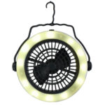 Campinglampe mit Ventilator, batteriebetrieben, 17 x 4,7 cm
