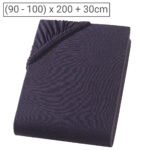 Einzelbett Premium Qualitäts-Jersey Fixleintuch, 100% Baumwolle, schwarz, 90 x 200 cm