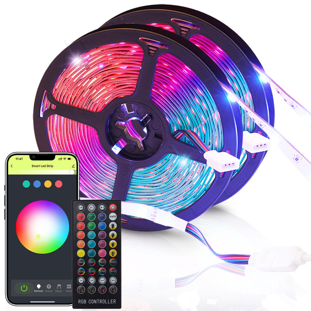 WLAN-RGB-LED Streifen mit App- und Sound-Steuerung, 10 m WLAN-RGB-LED Streifen mit App- und Sound-Steuerung, 10 m