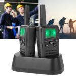 2er-Set Funkgeräte mit Ladestation, Walkie-Talkie-Set, PTT / VOX, 10 km, Akku, 446 MHz