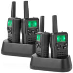 4er-Set Funkgeräte mit Ladestation, Walkie-Talkie-Set, PTT / VOX, 10 km, Akku, 446 MHz