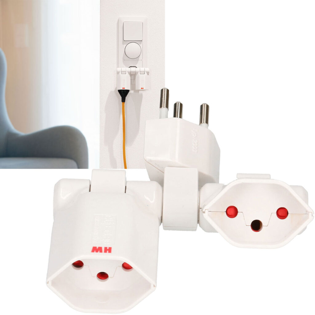 Clip Clap Abzweigstecker 2x Typ 13, 3-polig, weiss, BS Clip Clap Abzweigstecker 2x Typ 13, 3-polig, weiss, BS