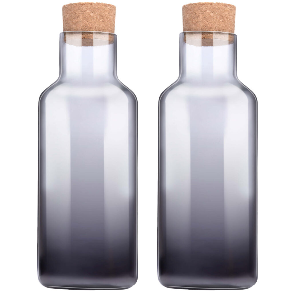 2er-Set Glasflasche mit Korkdeckel, 1,25 Liter