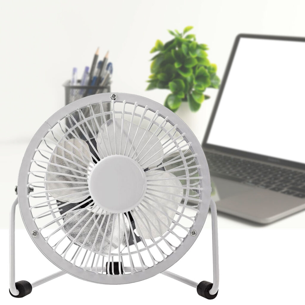Tischventilator, klein, weiss, 3W, Ø 10 cm