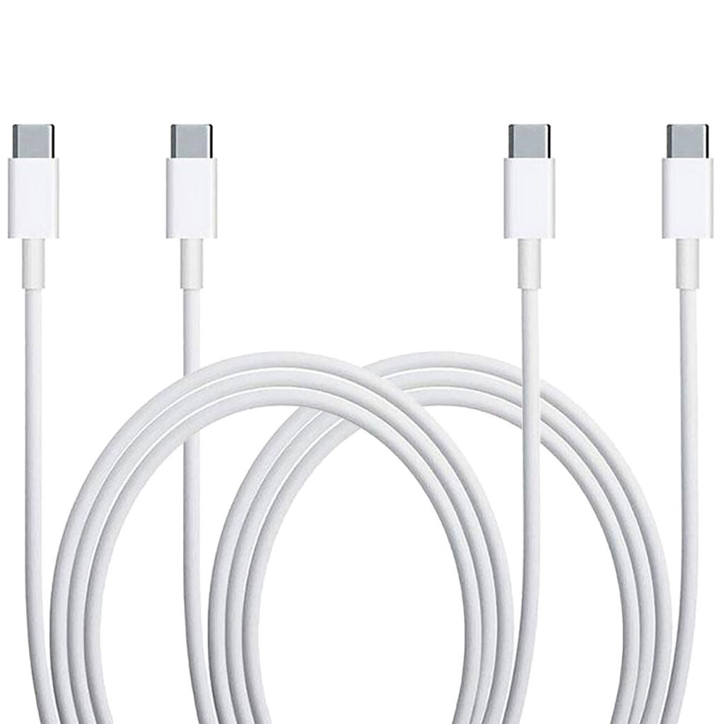 2er-Set Schnelladekabel USB-C auf USB-C, weiss, L 1m