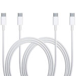 2er-Set Schnelladekabel USB-C auf USB-C, weiss, L 1m