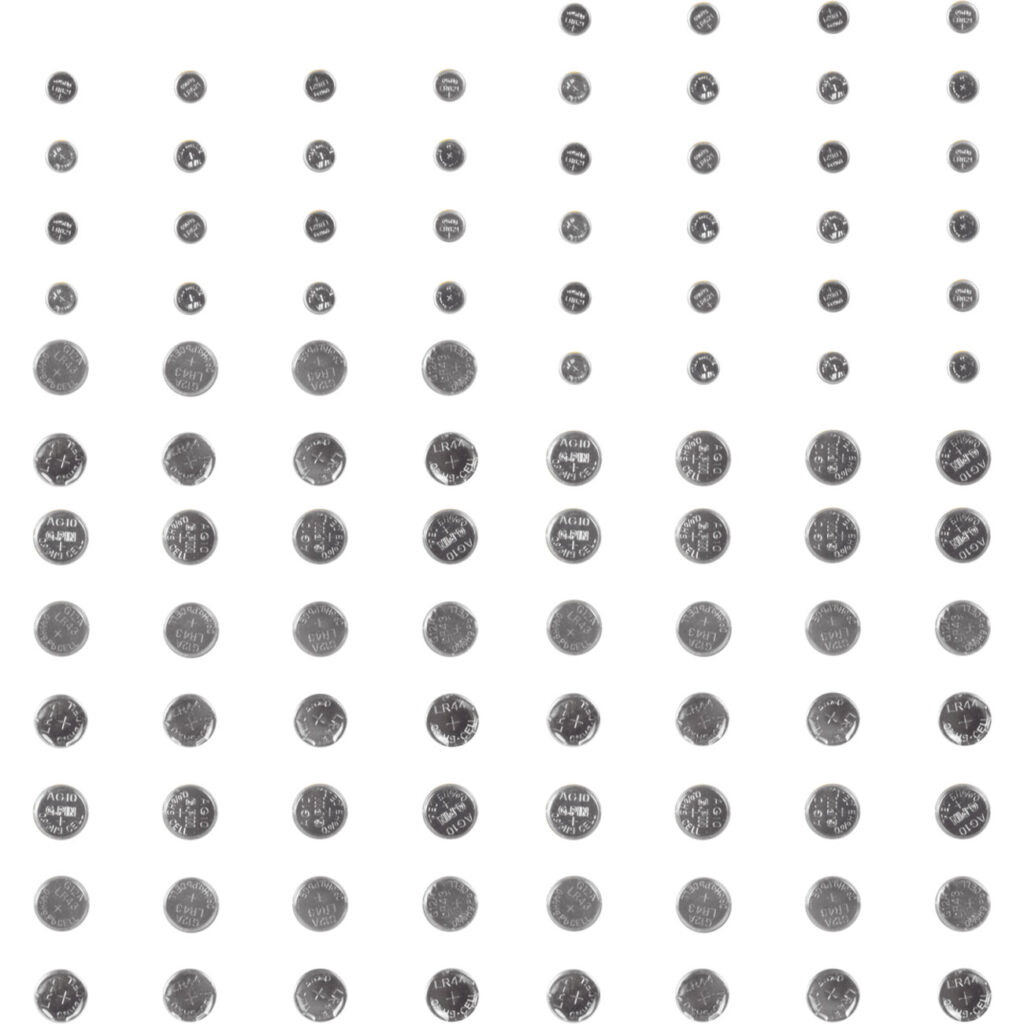 Lithium Knopfzellen-Batterie-Set, 100 Stück, 5 Typen Lithium Knopfzellen-Batterie-Set, 100 Stück, 5 Typen