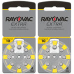 2er-Set Hörgeräte Batterien Extra 10, gelb, 1,45V 105 mAh, 16er-Pack