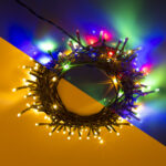 Lichterkette für Innen und Aussen, 120 LEDs, warmweiss und bunt, 12,2 Meter, IP44