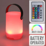 Akku Tischlampe mit 4 Lichtmodi in weiss & 16 RGB-Farben, IP44