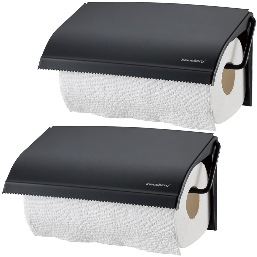 2er-Set Wand-Küchenrollenhalter, schwarz