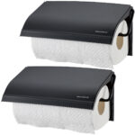 2er-Set Wand-Küchenrollenhalter, schwarz